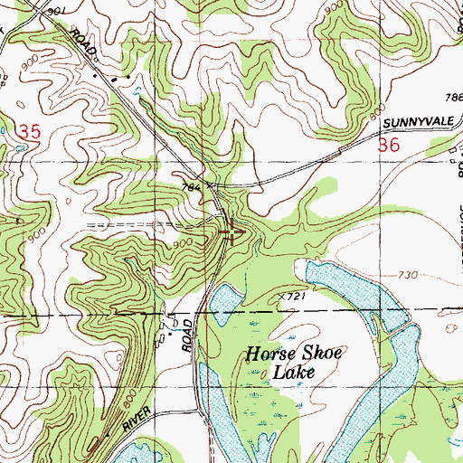 Topographic Map of Sunny Vale School, WI