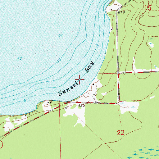 Topographic Map of Sunset Bay, WI