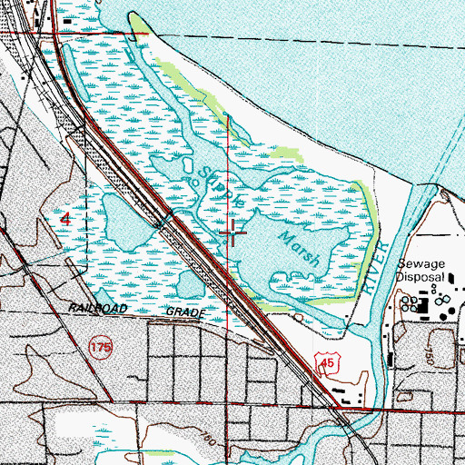 Topographic Map of Supple Marsh, WI