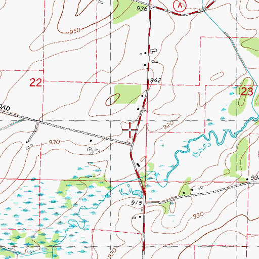 Topographic Map of Sutton School (historical), WI