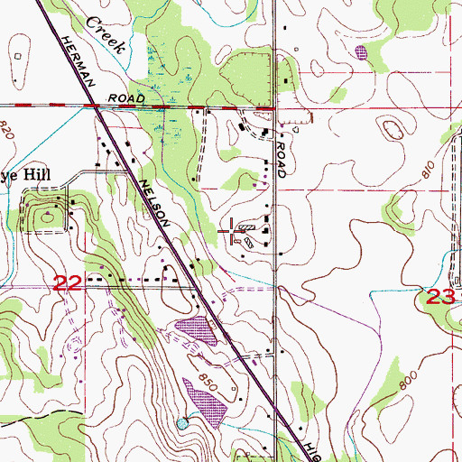 Topographic Map of Wilburn Cemetery, AL