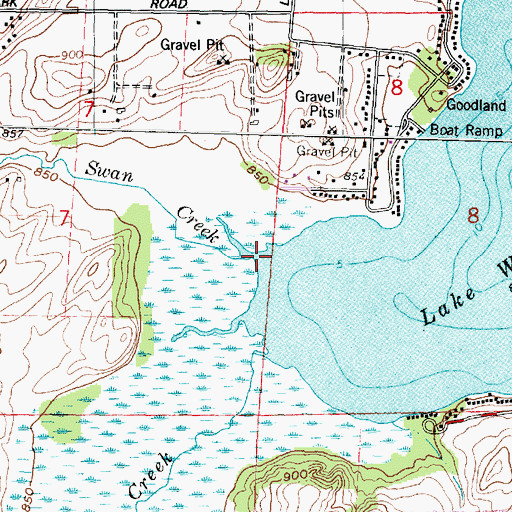 Topographic Map of Swan Creek, WI