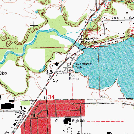 Topographic Map of Swarthout Park, WI