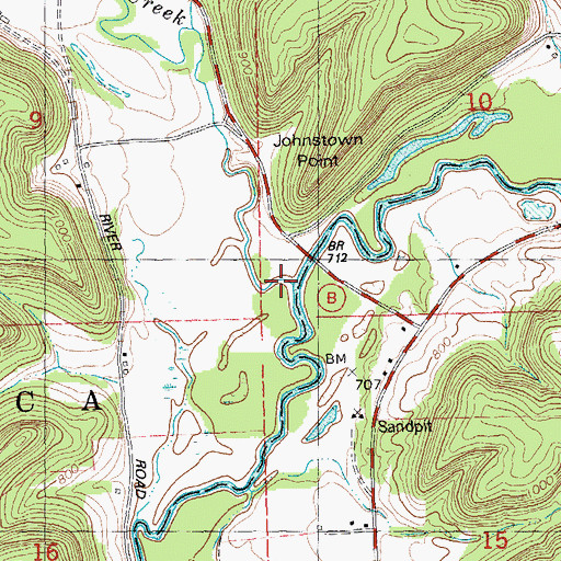 Topographic Map of Tainter Creek, WI