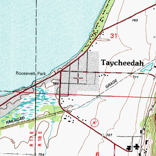 Topographic Map of Taycheedah, WI