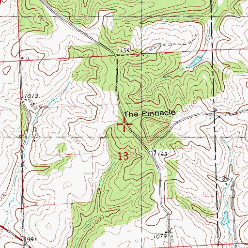 Topographic Map of The Pinnacle, WI