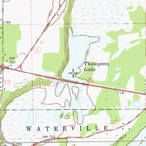 Topographic Map of Thompson Lake, WI