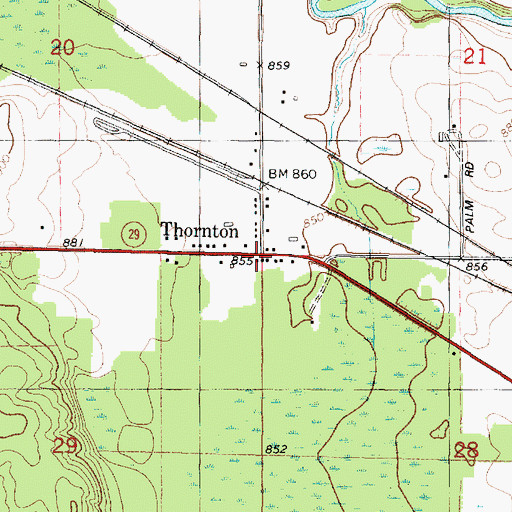 Topographic Map of Thornton, WI