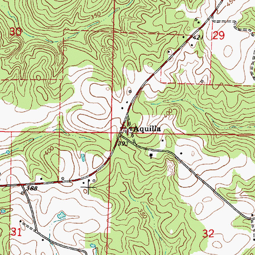 Topographic Map of Aquilla Cemetery, AL