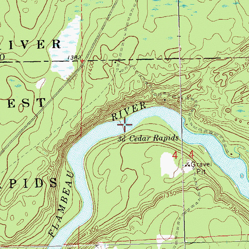 Topographic Map of Third Cedar Rapids, WI
