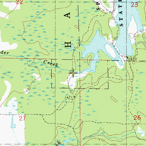 Topographic Map of Thunder Creek, WI