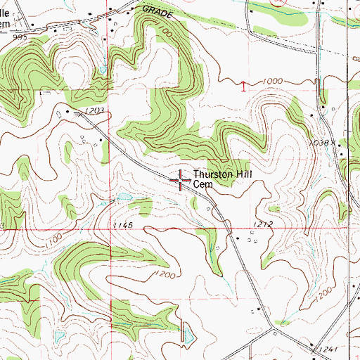 Topographic Map of Thurston Hill Cemetery, WI