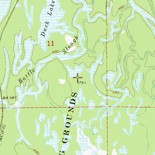 Topographic Map of Tiffany State Public Hunting Grounds, WI