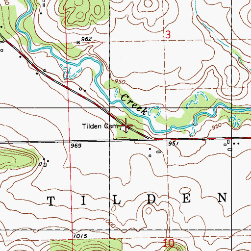 Topographic Map of Tilden Cemetery, WI