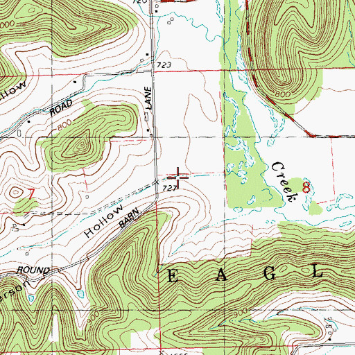Topographic Map of Torgerson Hollow, WI