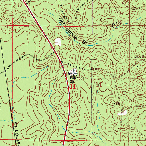 Topographic Map of Fairhope Cemetery, AL