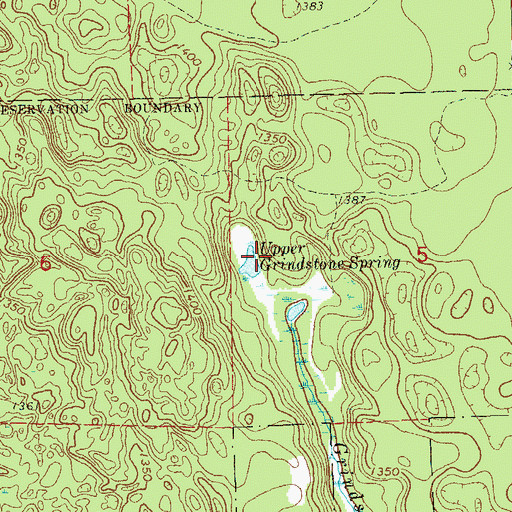 Topographic Map of Upper Grindstone Spring, WI
