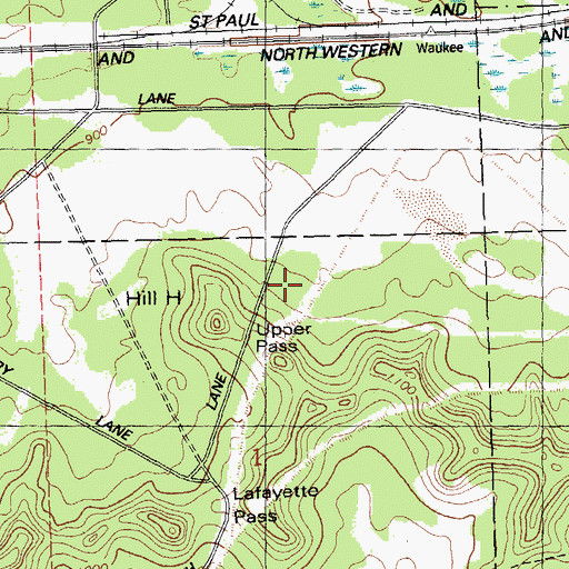 Topographic Map of Upper Pass, WI