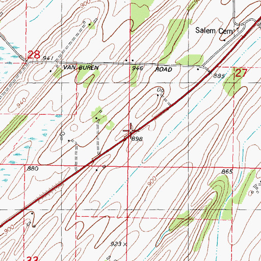 Topographic Map of Van Buren School (historical), WI