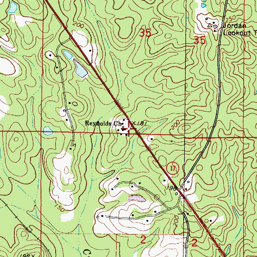 Topographic Map of Reynolds Cemetery, AL