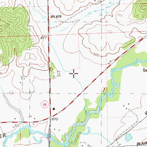 Topographic Map of Vosse Coulee, WI