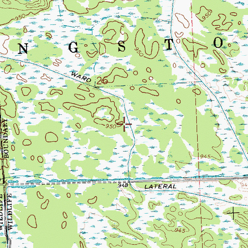Topographic Map of Ward Lateral, WI