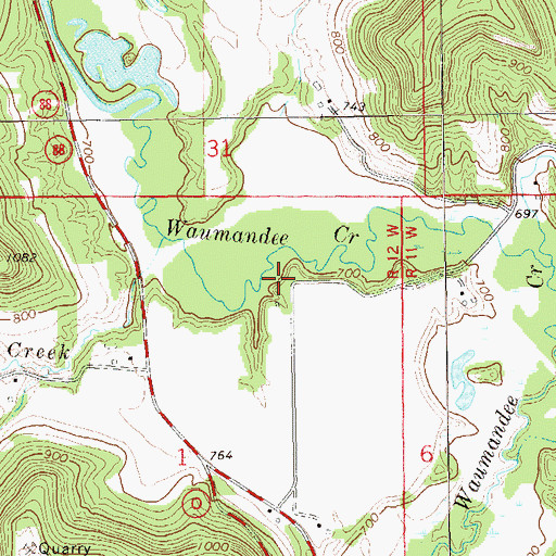Topographic Map of Waumandee Valley, WI