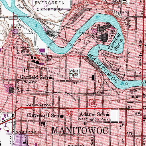 Topographic Map of West Field, WI