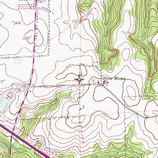 Topographic Map of New Hope School (historical), AL