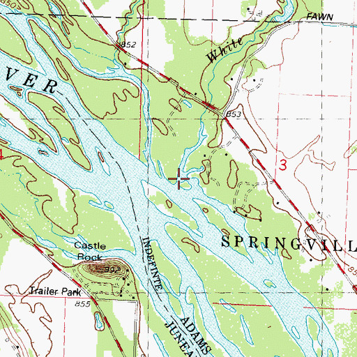 Topographic Map of White Creek, WI