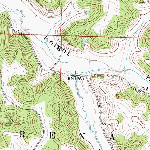 Topographic Map of White Hollow, WI