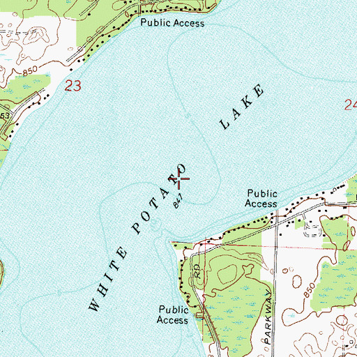 Topographic Map of White Potato Lake, WI