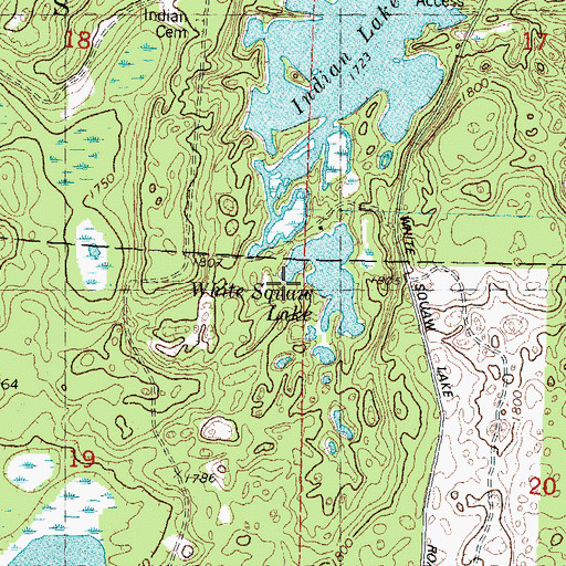 Topographic Map of White Squaw Lake, WI