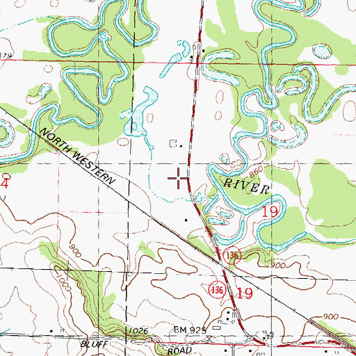 Topographic Map of Wiedman Memorial Park, WI