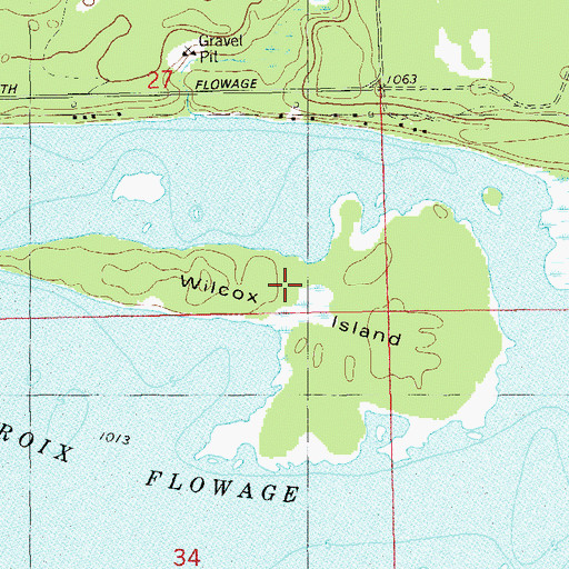 Topographic Map of Wilcox Island, WI