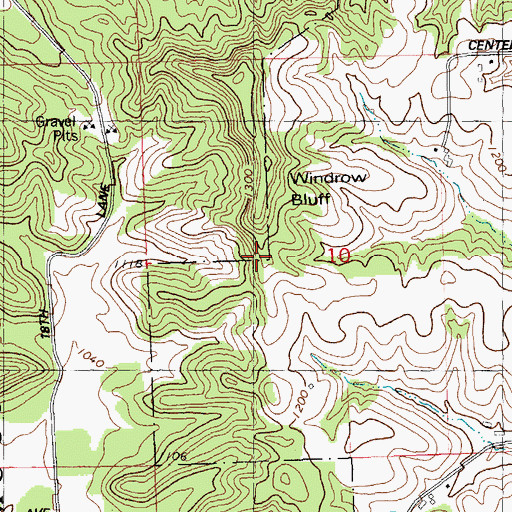 Topographic Map of Windrow Bluff, WI