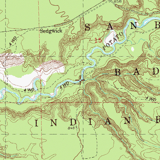 Topographic Map of Winks Creek, WI
