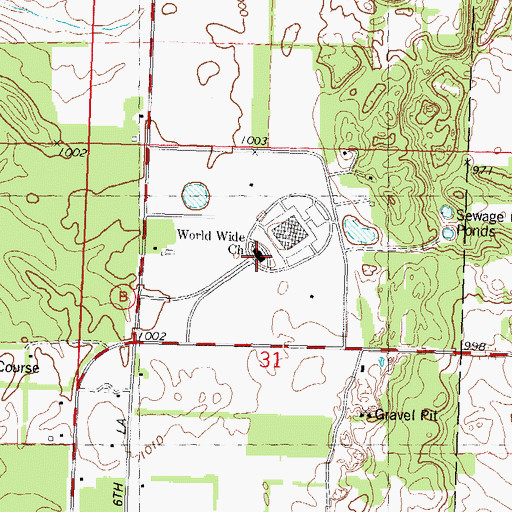 Topographic Map of World Wide Church, WI