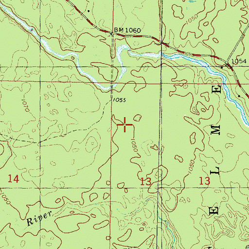 Topographic Map of Stockbridge Munsee Community, WI