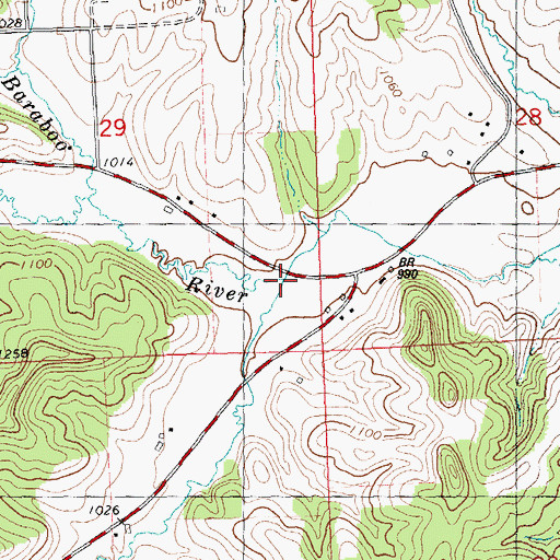 Topographic Map of Dilly Creek, WI