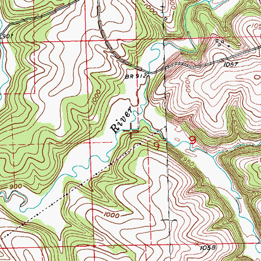 Topographic Map of Martinville Creek, WI