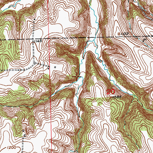 Topographic Map of Fritsch Creek, WI