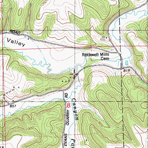 Topographic Map of Canyon Park Creek, WI