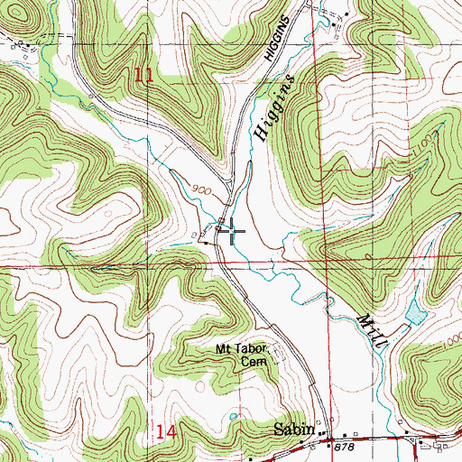 Topographic Map of Higgins Creek, WI