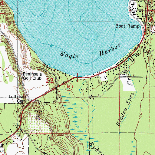 Topographic Map of Ephraim Creek, WI
