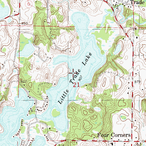 Topographic Map of Little Trade Lake, WI