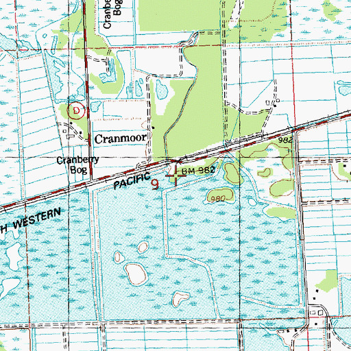 Topographic Map of Cranmoor, WI