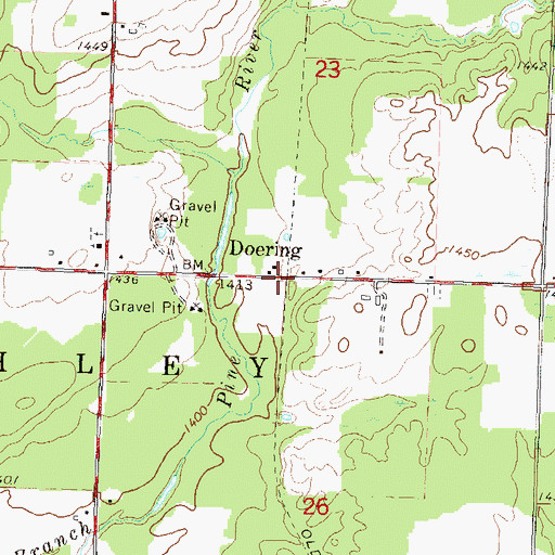Topographic Map of Doering, WI