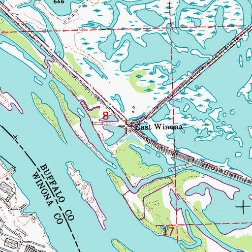 Topographic Map of East Winona, WI