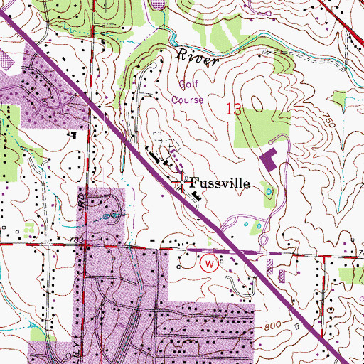 Topographic Map of Fussville, WI